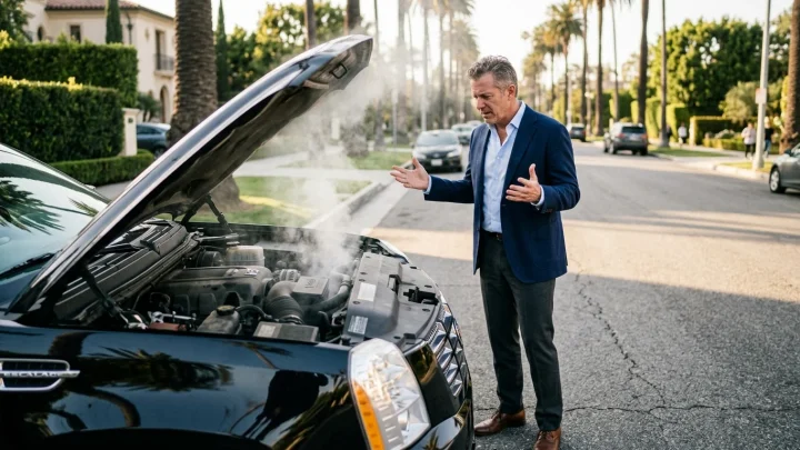 Ein V8-Motorblock von General Motors in der Werkstattumgebung.