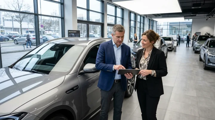 Das BYD-Team vom Autohaus Sorg mit Helmut Sorg und Mascha Sorg