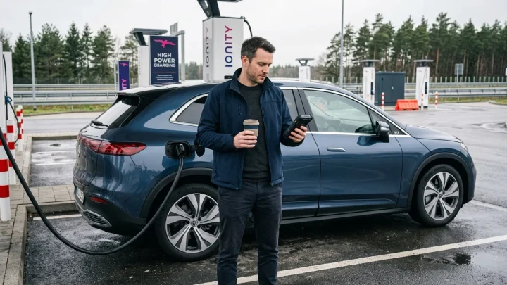 BMW iX3 50 xDrive Elektro-SUV der Neuen Klasse an einer Schnellladesäule