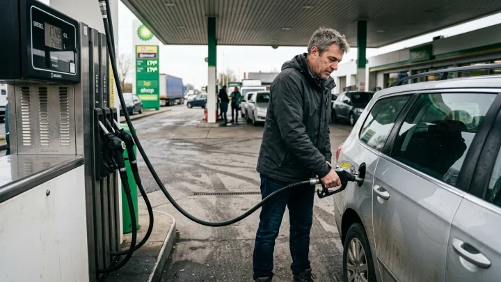 Zapfsäule an einer Tankstelle nahe der deutsch-polnischen Grenze