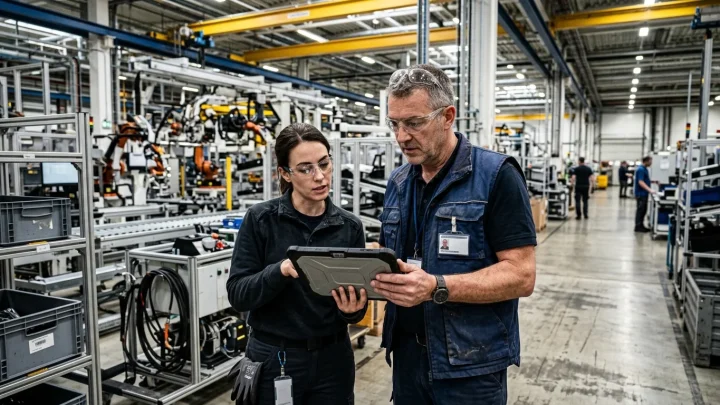 Volkswagen Logo an einem Konzerngebäude